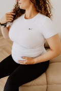T-SHIRT CIĄŻOWY Z MARSZCZENIAMI BIAŁY MISIMI