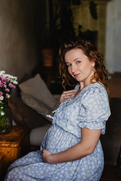 Sukienka ciążowa i do karmienia Margaret - Letnie niebo