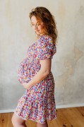 Sukienka ciążowa i do karmienia Luna - różany ogród